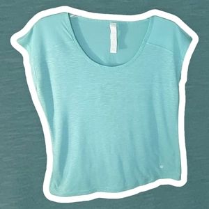 Bally's Fitness | Women's Teal Open-Back Short-Sleeve Top | Size Small |